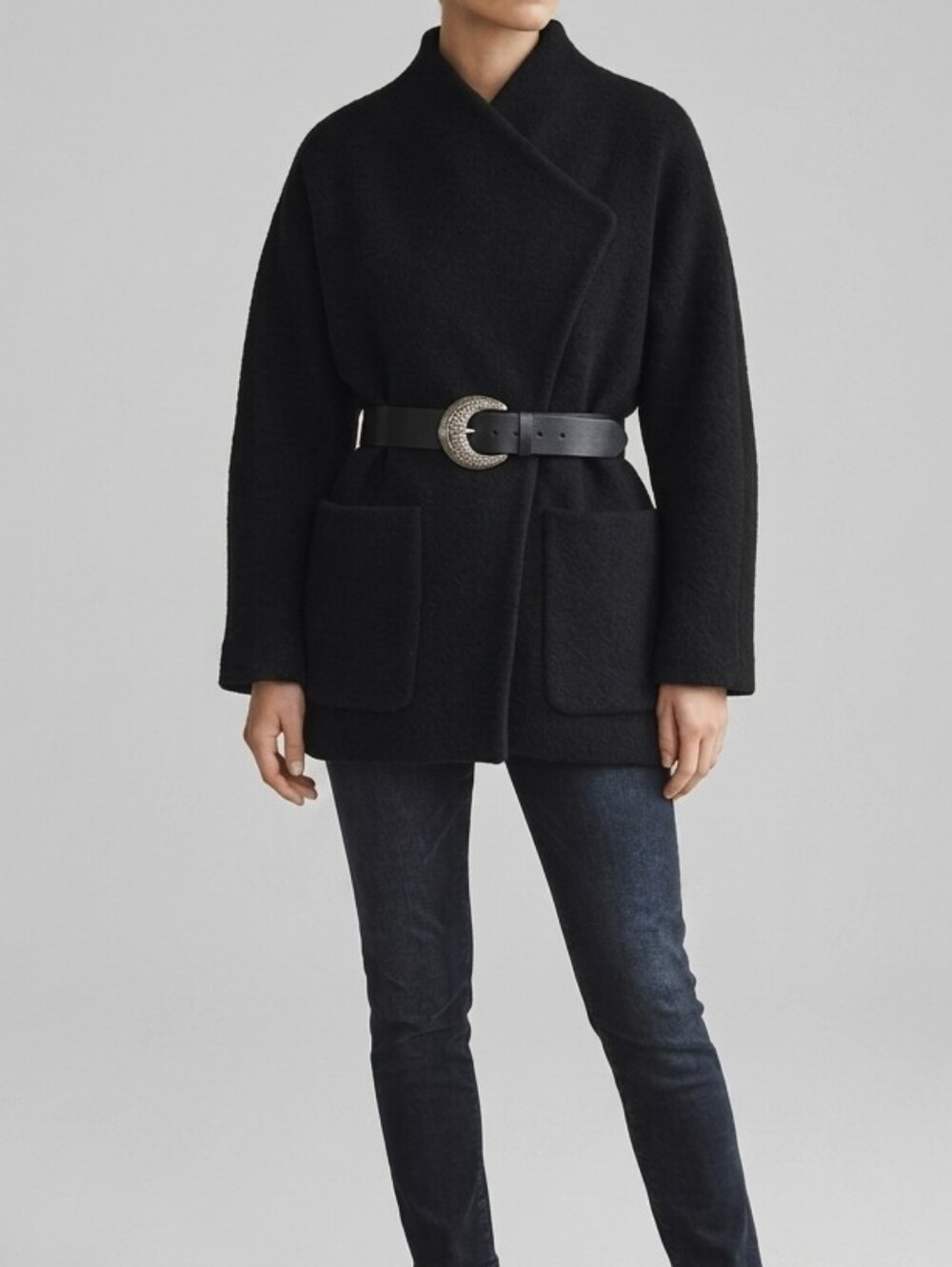 Ba&sh Bash Stretch Wool Coat With Belt. Light To Medium Weight.